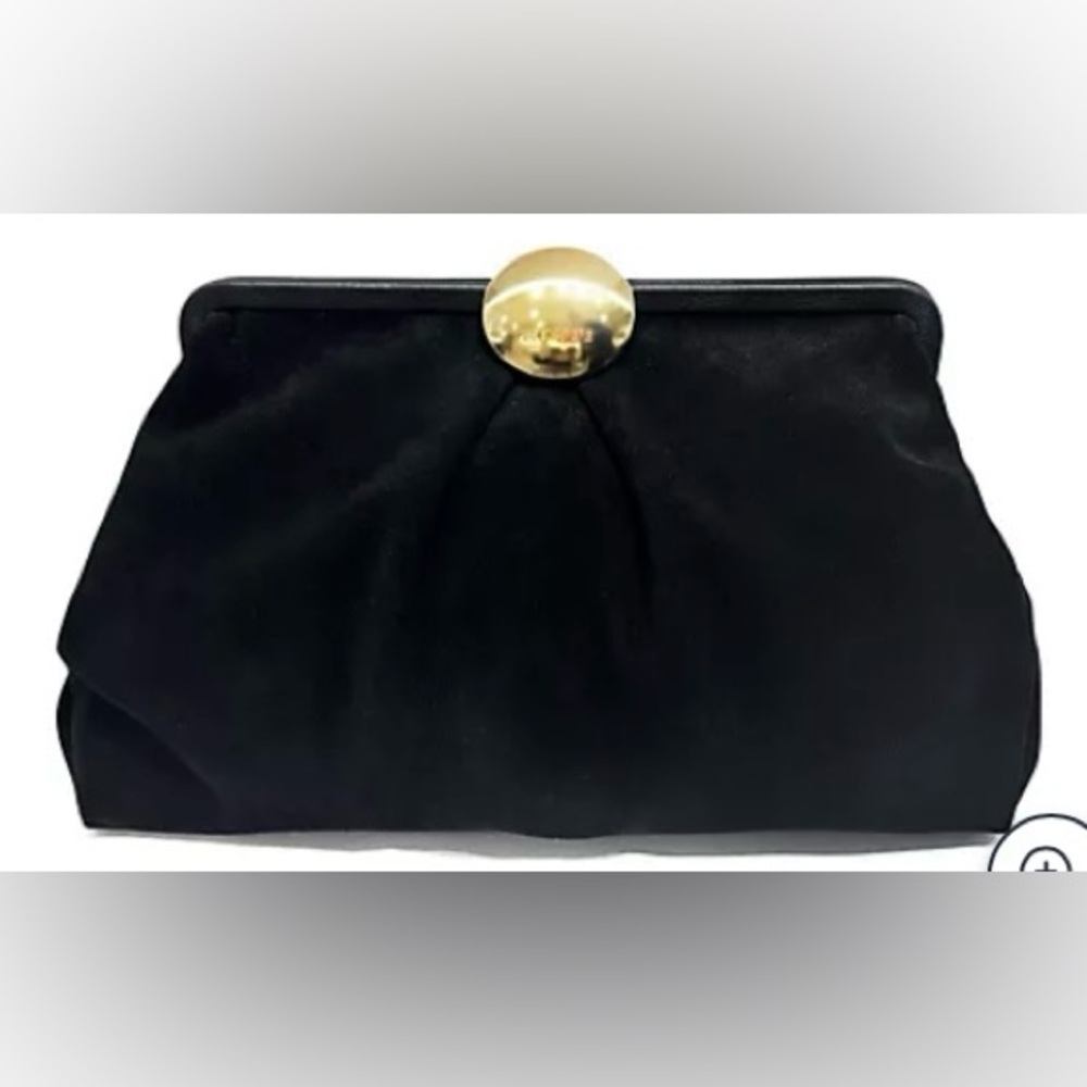 Aimee Kestenberg Full Circle XL Black Suede Clutch Bag — New — Sold Out!